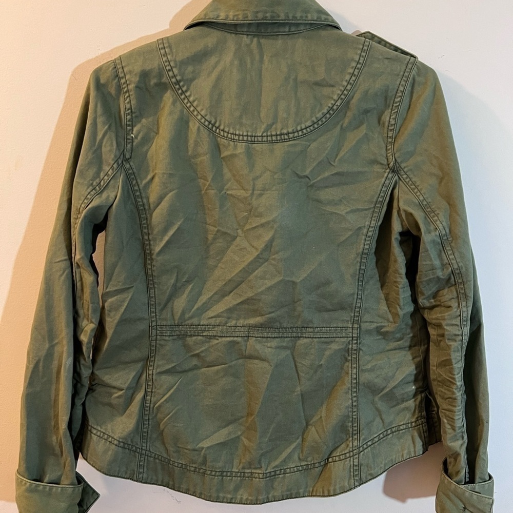 hollister Olive Military Patch Shirt Jacket Small - Picture 3 of 4